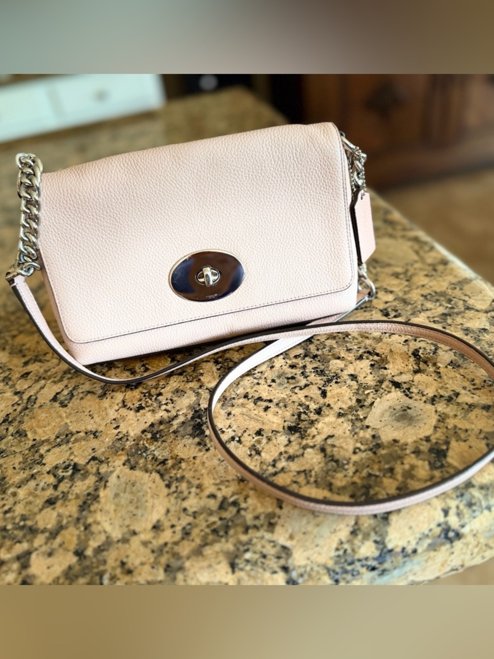 Coach Crosstown Crossbody in quartz pink and silver toned hardware
